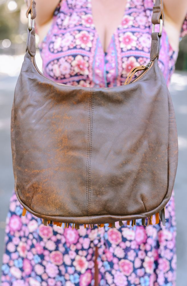 Tan Mini Nayelli Shoulder Bag Leather, Rear View