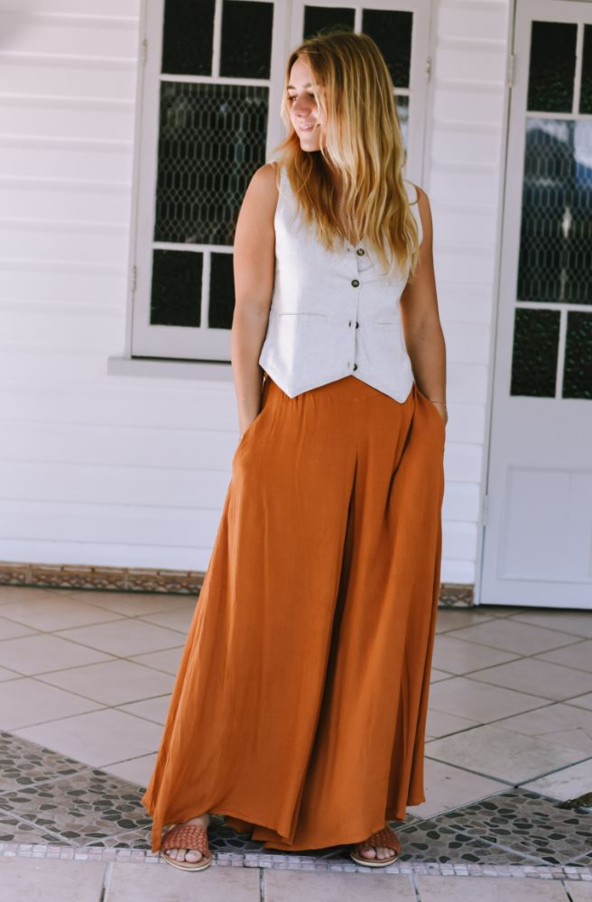 Burnt Sienna Drifter Pants, Full Length