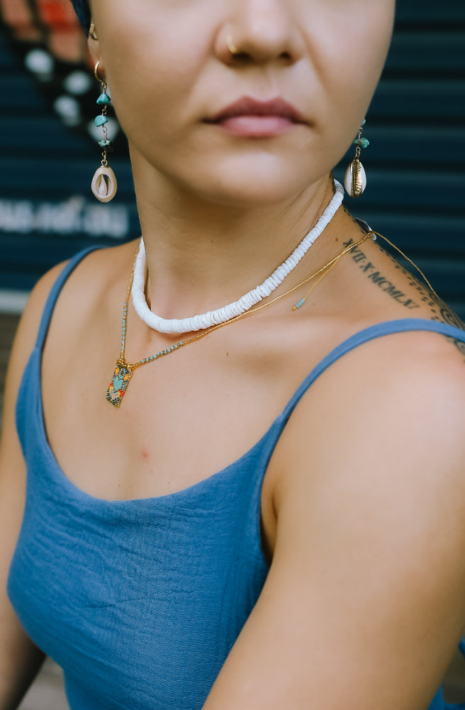 Island Lover Shell Necklace, Coastal Boho Jewellery