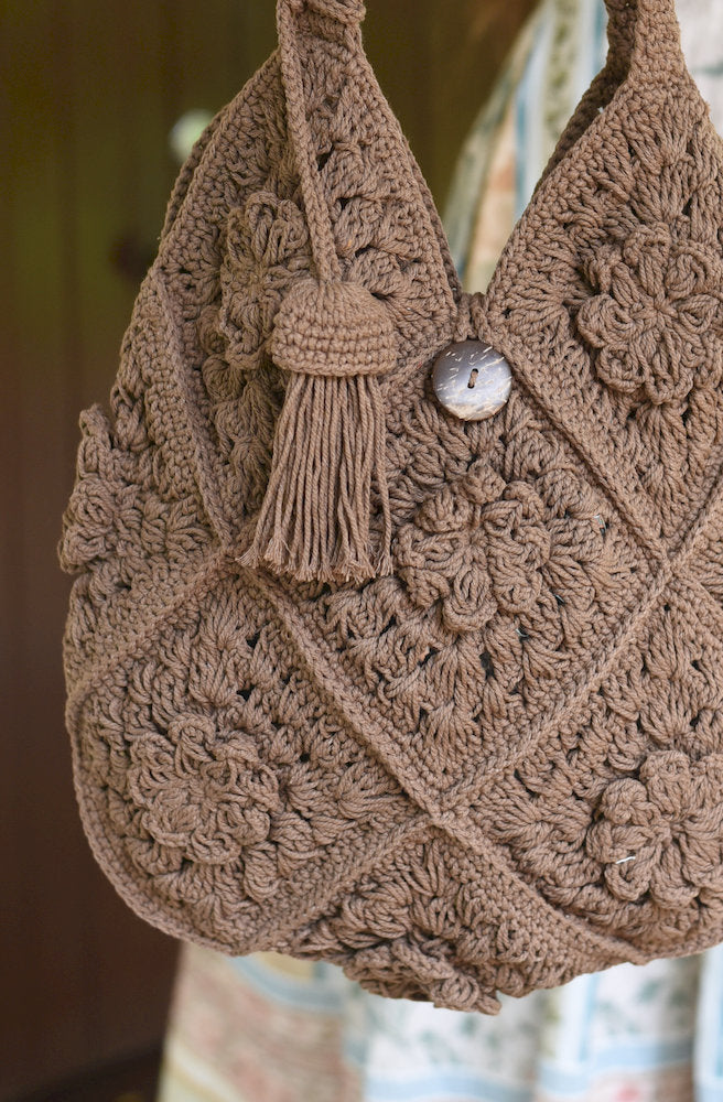3D Sunflower Flower Choco Crochet Bag