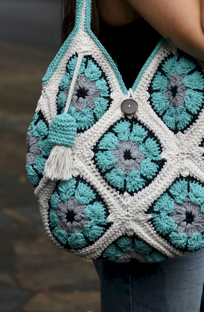 Blue Bloom Crochet Bag