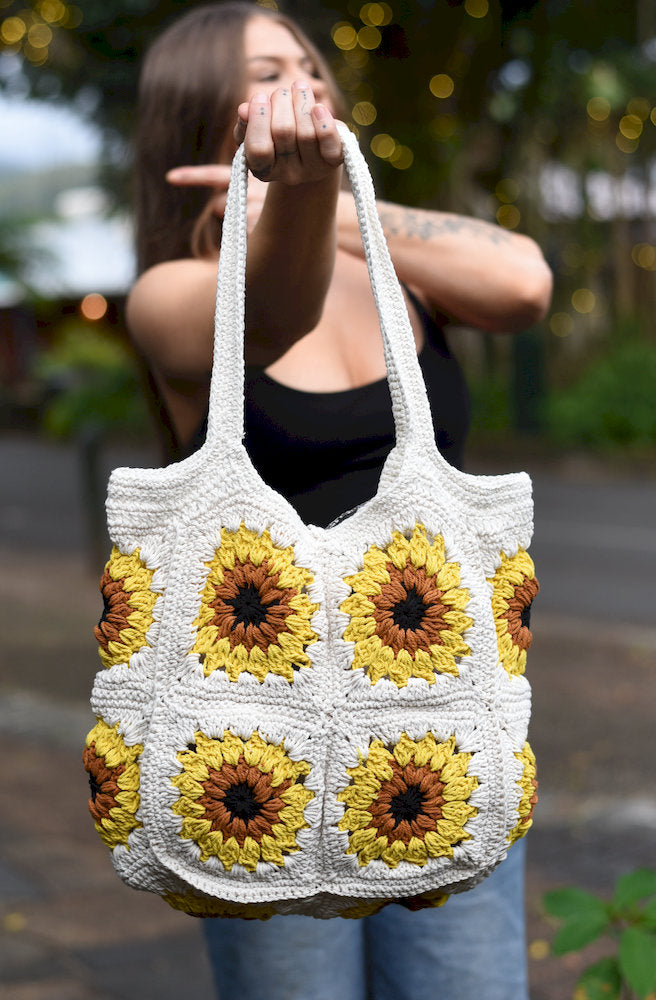 crochet bag sunflower