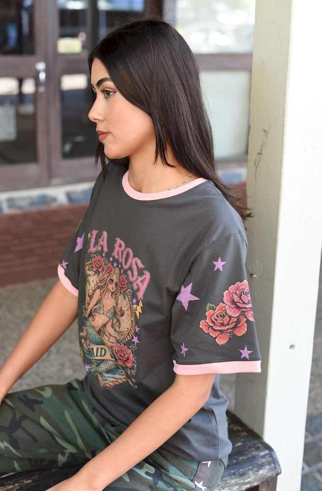 Grey La Rosa Tee