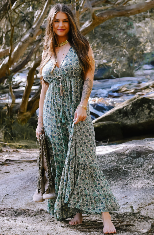 Asha Gypsy Dress, Boho Style Maxi 