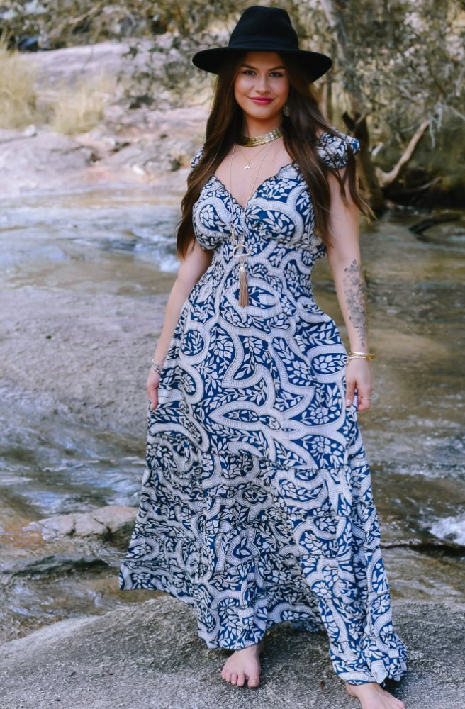 Leura Rosa Dress, Boho Style Maxi