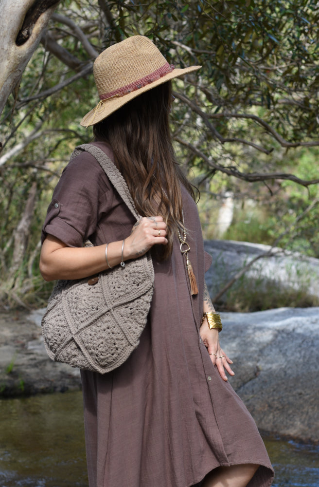 Elea Long Shirt Dress Choc