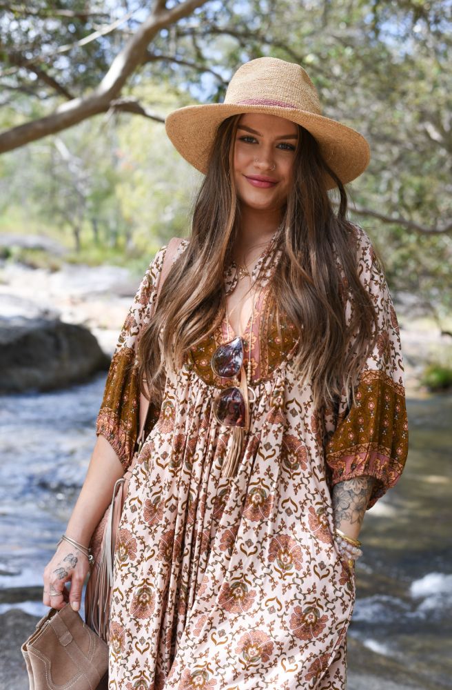 Jaase Wild Gypsy Print Boheme Midi, Boho Trans-seasonal Style