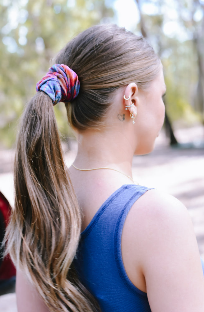 Boho Bandeau Velvet Pink Red Folk Floral