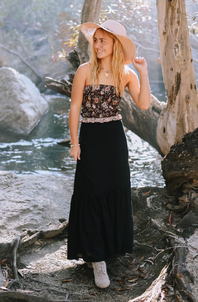 Ebony Saradon Wrap Skirt