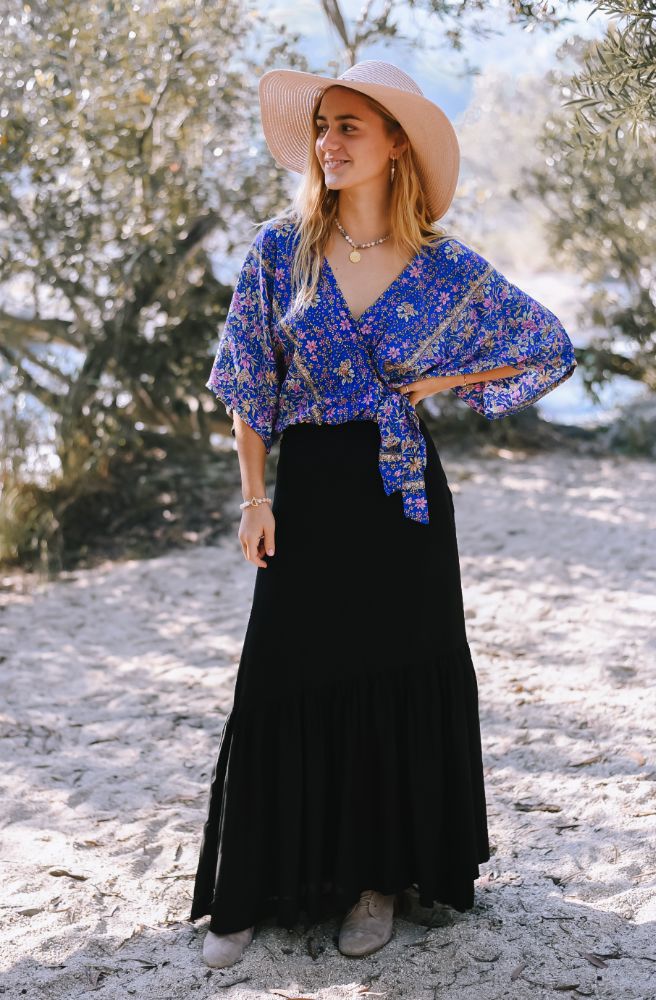 Ebony Saradon Wrap Skirt