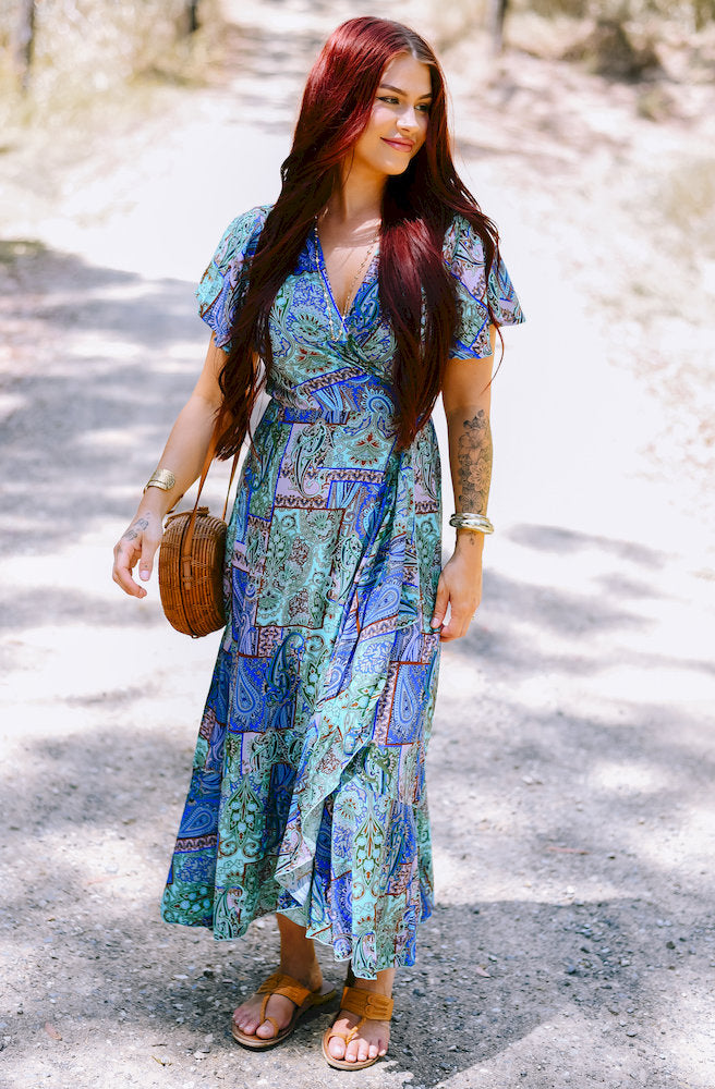 Forest Patch Mirage Wrap Dress