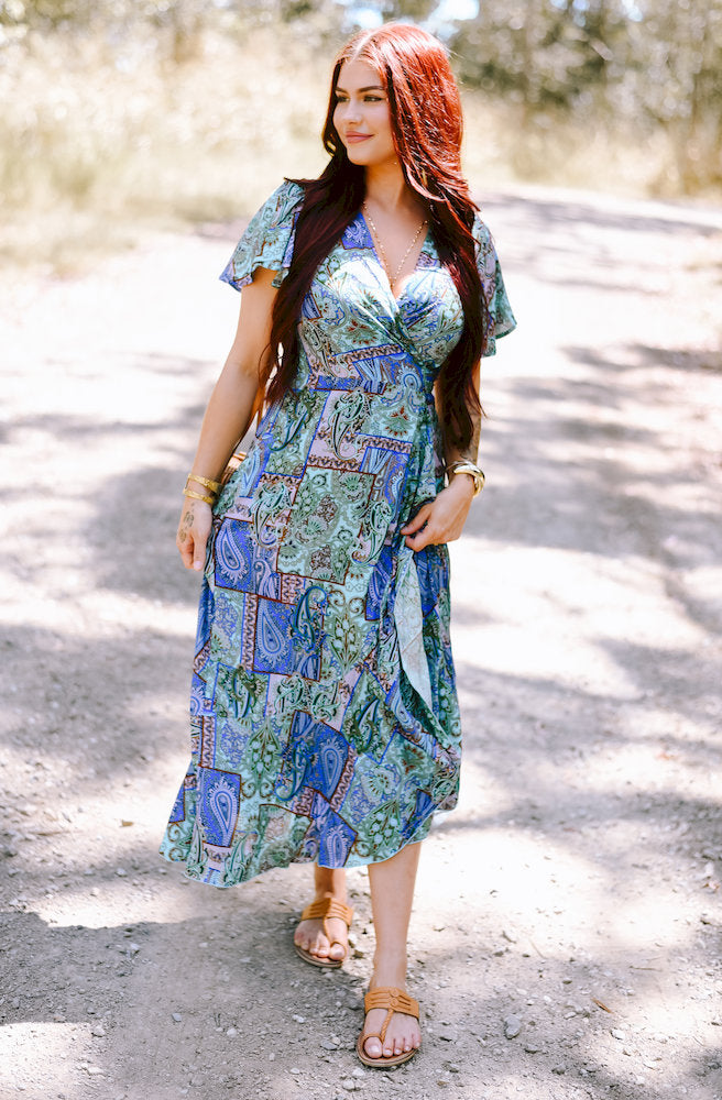 Forest Patch Mirage Wrap Dress
