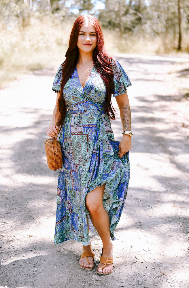 Forest Patch Mirage Wrap Dress