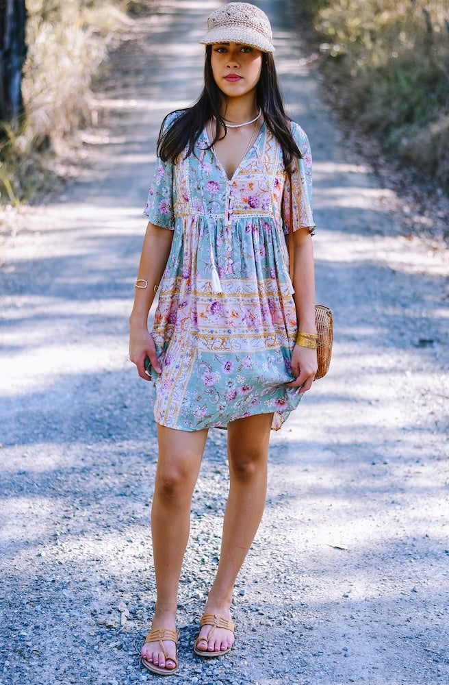 Pastel Mosaic Mini Dress