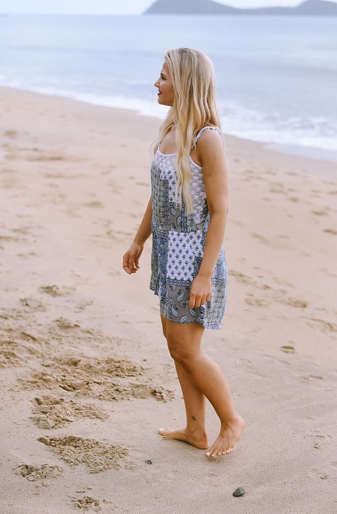 Indigo Mosaic Sunny Playsuit