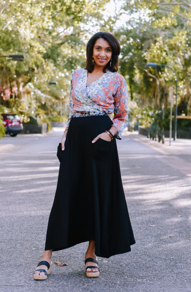 boho australia clothing full length stretch skirt