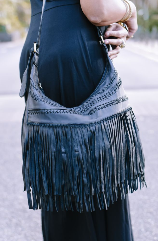 boho crossbody bags australia black leather with fringe