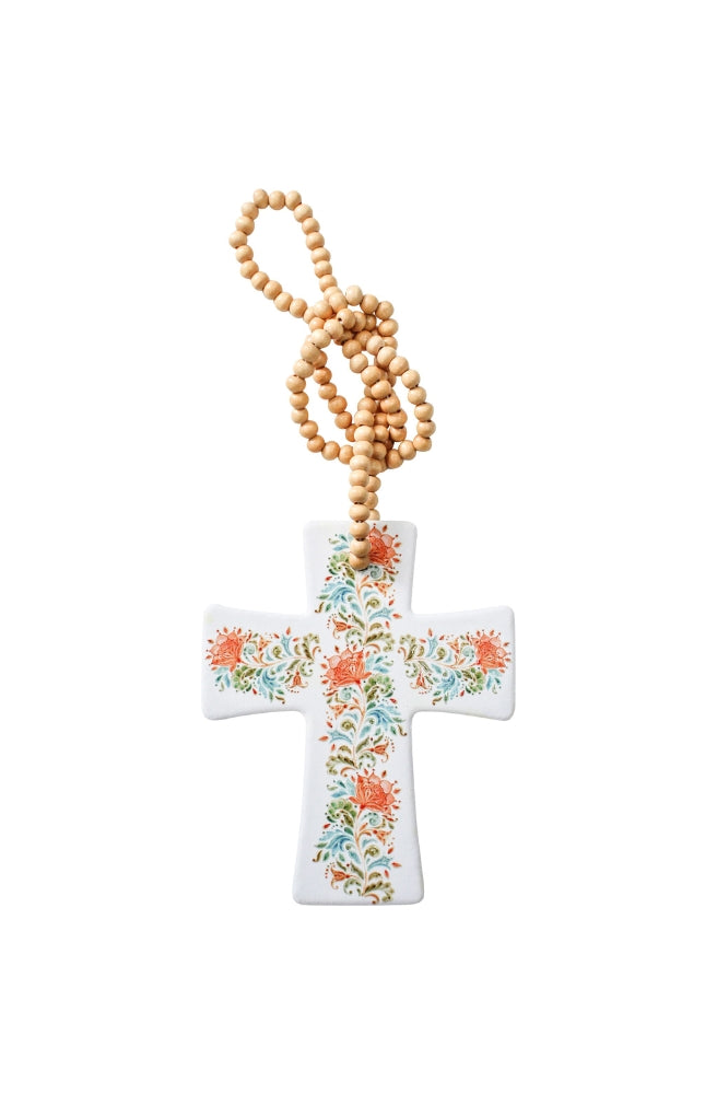 Decorative Cross Kani Garden, cross pendant with floral patterns