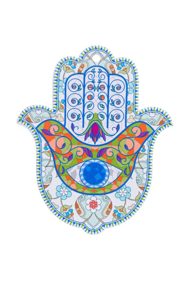 Decorative Hamsa Hand 2, Coloured Ceramic Boho Style Home Decor