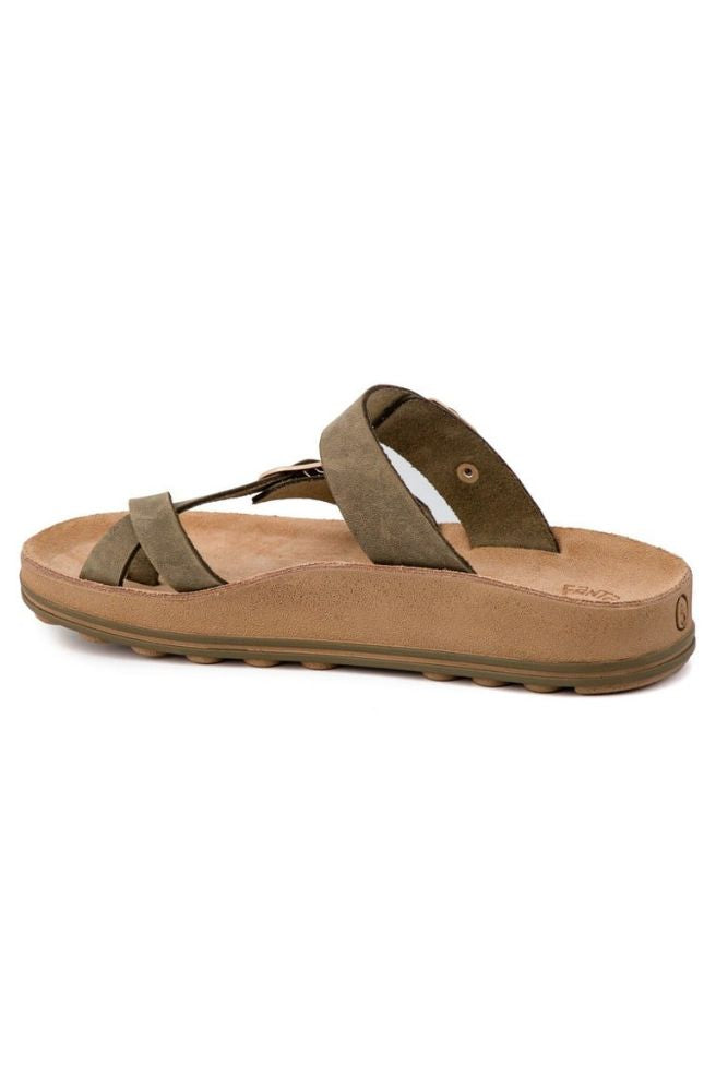 Fantasy Sandals Caterina Kaky Brush, Flexible Sole Sandals with Double Strap Design