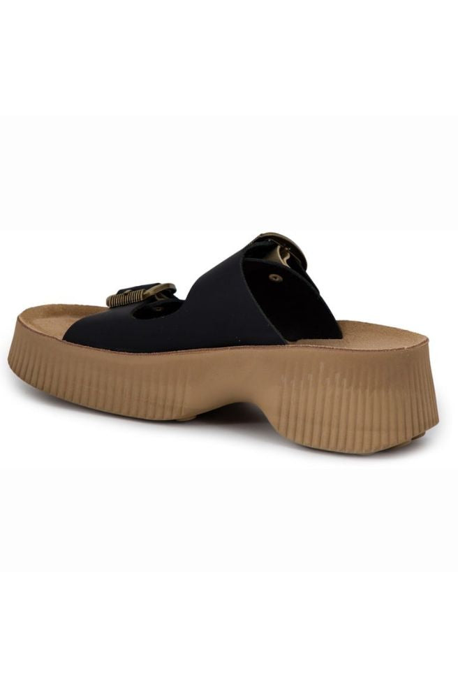 Fantasy Sandals Rochelle Black, Retro-Inspired Platform Sandals