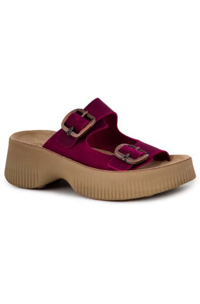 Fantasy Sandals Rochelle Chianti, Women’s Boho Platform Sandals in Wine Red