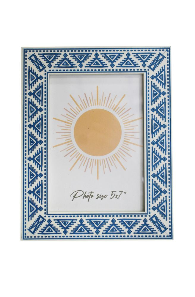 Framed Catania Blue 5x7, Boho Style Home Decor Gift Idea