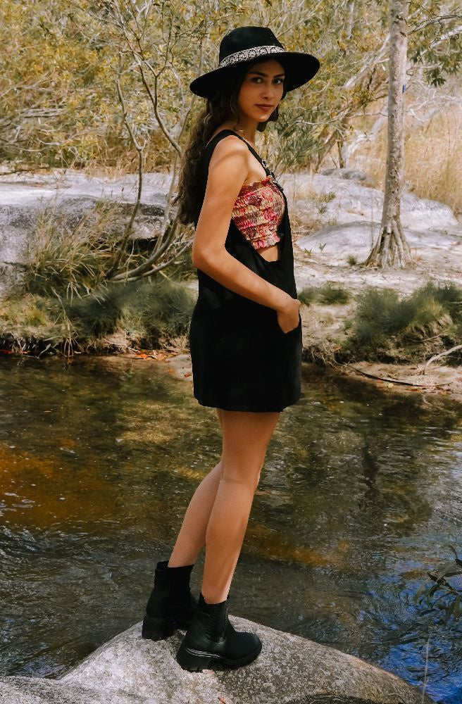 Gypsy Thread Pinafore Ebony, Women's Boho Style