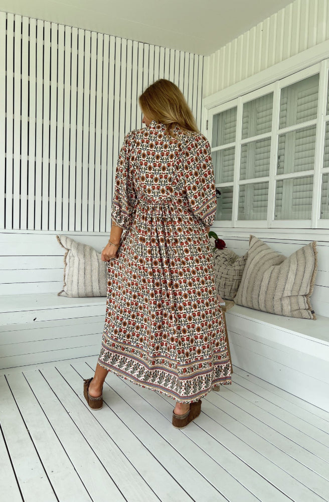 Jaase Harlowe Print Boheme Midi Dress, Rear View