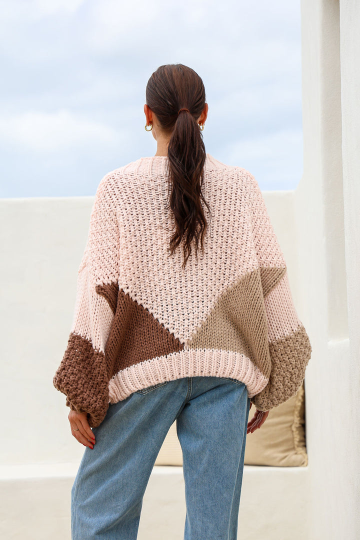 Getaway Knit Blush Beige Choc, Rear View