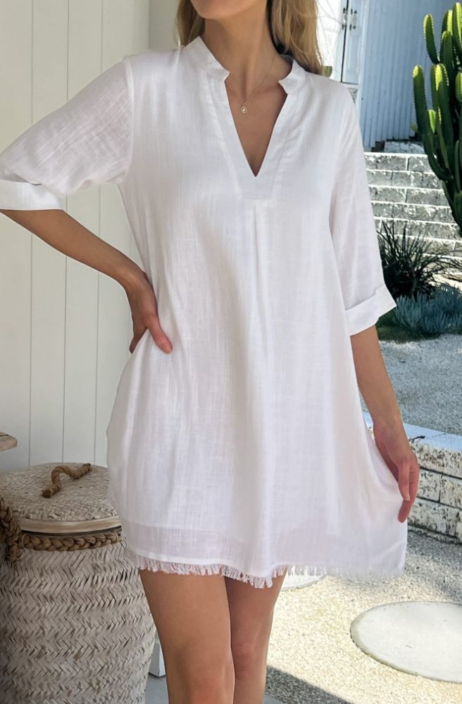 Ikon Linen Dress White