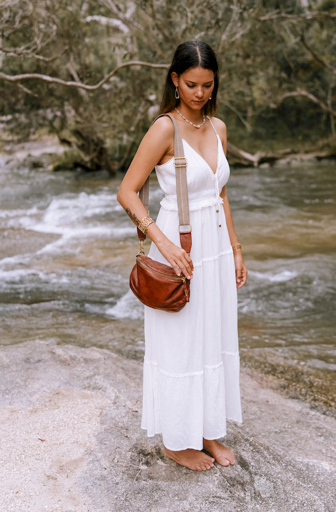 Elara Lace Tiered Maxi Dress