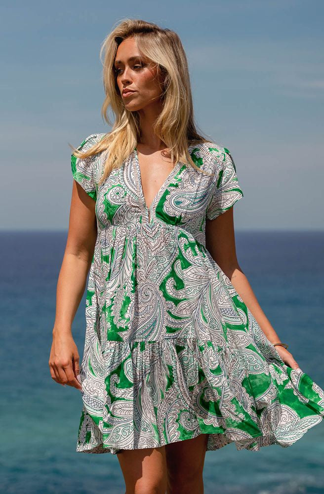 Jaase Kashira Reese Dress, Front View Boho Floral Maxi