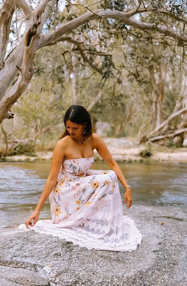 Jaase Forever Enchanted Salsa Maxi, Shirred Bodice