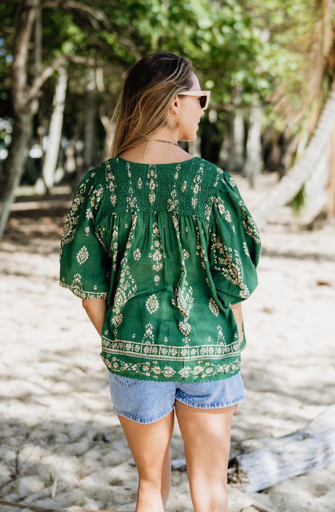 Jaase Kiva Print Rue Top, Rear View