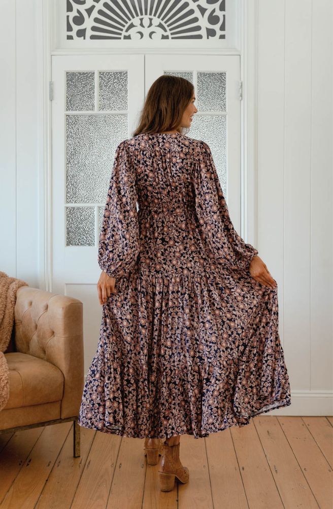 Jaase Midnight Meadow Teresa Maxi Dress, Rear View