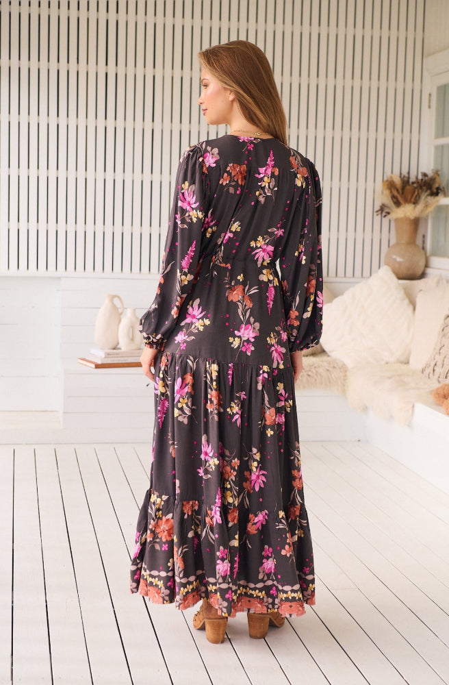 Jaase Monarch Bloom Print Teresa Maxi Dress, Rear View