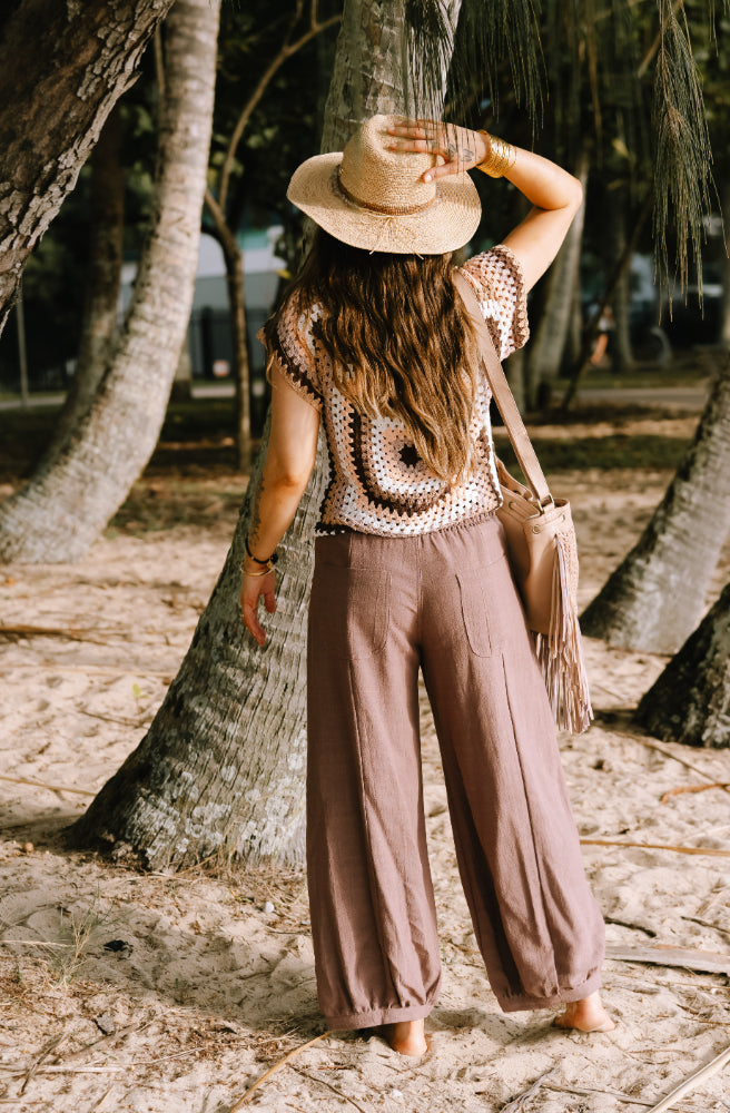 Kesh Pants Mocha, Rear View