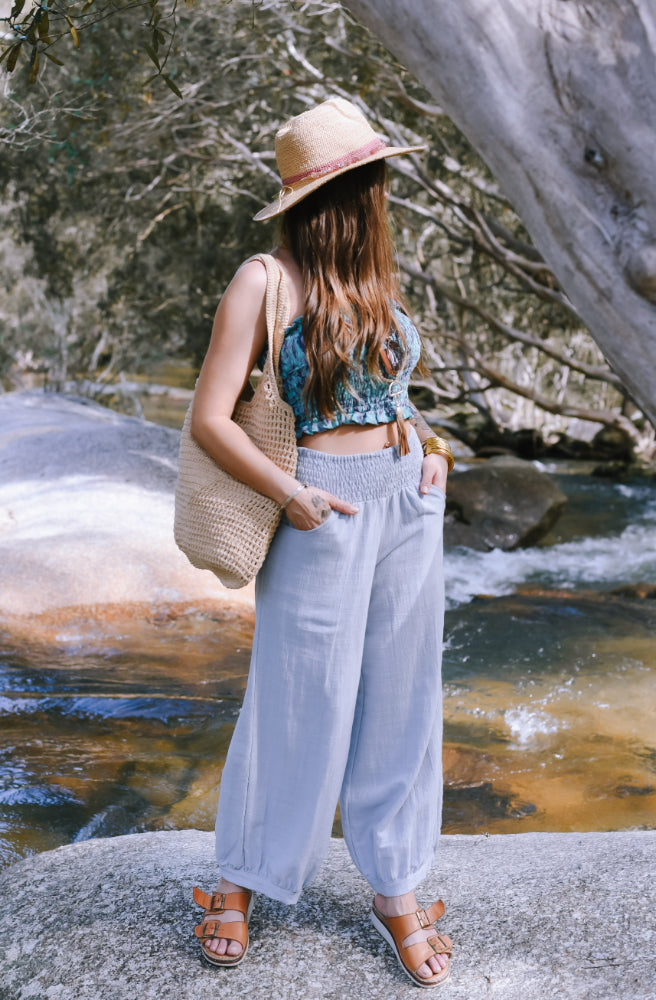 Kesh Pants Slatey Blue, Front Pockets