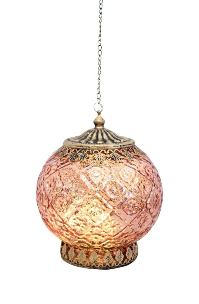 LED Lantern Round Punch, boho homewares