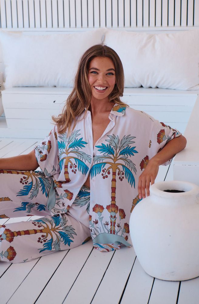 Jaase Palm Cove Print Lola Shirt, Boho Style