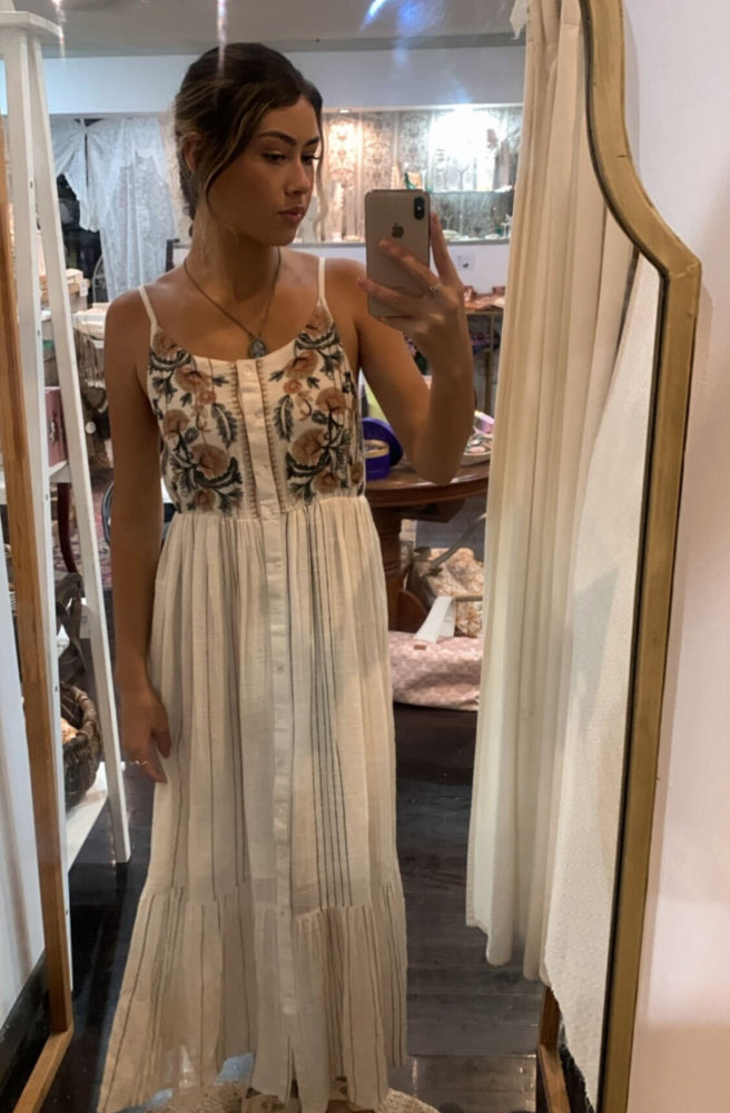 Lainey Dress, Floral Embroidered Bodice