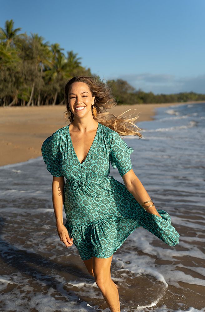 Teal Daisy Nicki Mini Dress