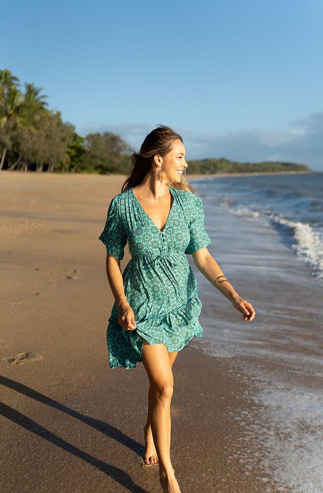 Teal Daisy Nicki Mini Dress