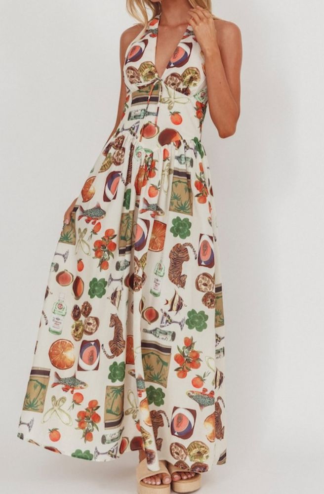 Menagerie Maxi Dress, Boho Resort Style 