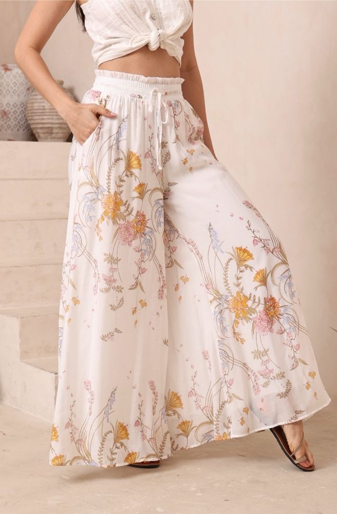 Poet Maxi Pants, Wide Leg Flared Front View
