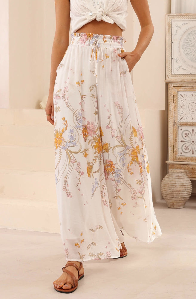 Poet Maxi Pants, Womens Comfortable Wide Leg Flared Maxi Pants