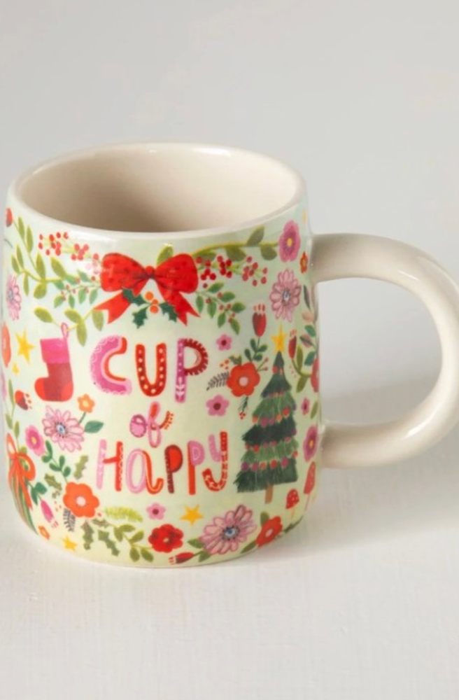 Stoneware Mug Christmas Cup of Happy