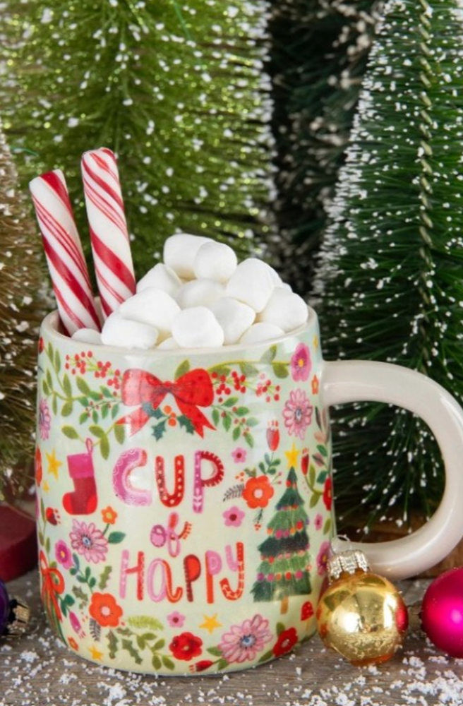 Stoneware Mug Christmas Cup of Happy