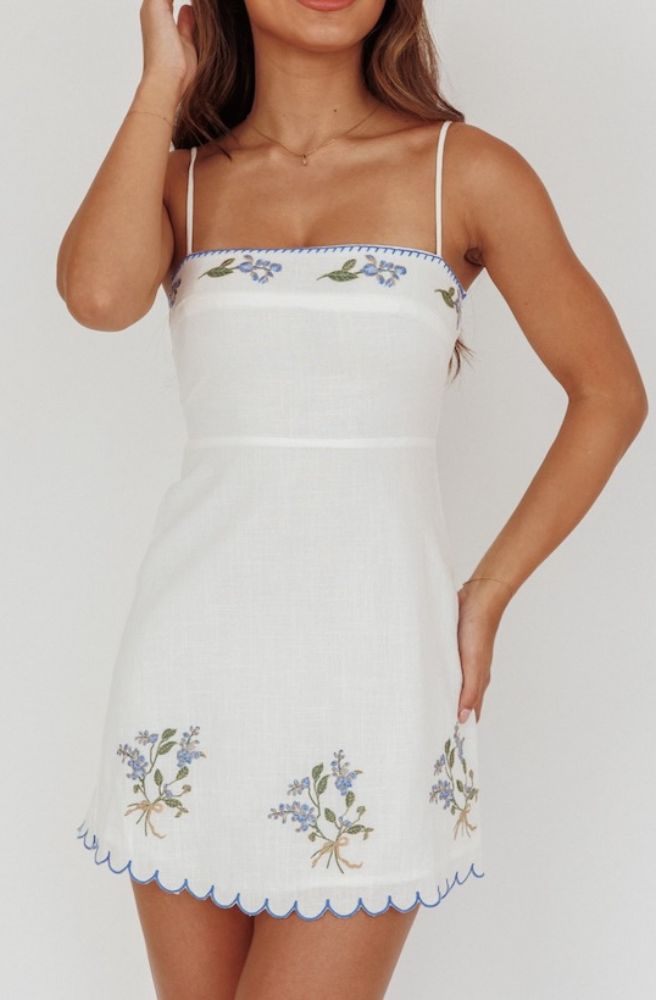 Sky Posy Mini Dress, Boho Chic Style